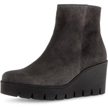 Gabor Stiefelette – Ankleboot Grau, Veloursleder, Gr. 44, Keilabsatz, Best‑Fit
