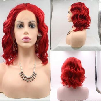 Bomshell Red 13*3 Non-Adhesive Short Wavy Wig