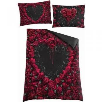 Single Bettbezug Spiral Direct Bleeding Heart in Rot & Schwarz