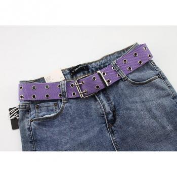 7 Farben! 105cm Zweireihiger Punk Gürtel aus Leinwand für Jeans und Hosen