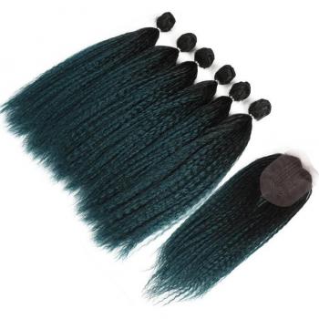 Extensión Sintética Ombré Verde Azul Mujer