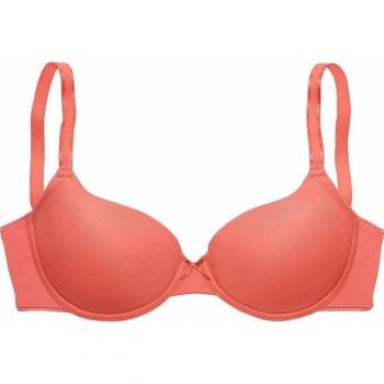 Schalen-BH LASCANA Ela - perfect basic Gr. 70, Cup F, Orange (Koralle), Damen, Microtouch