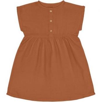 Lässig Robe en mousseline de coton bio GOTS rouille 62/68 (3-6 mois)