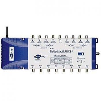Goobay SAT Multischalter 9 Eingänge/8 Ausgänge silber/blau (1er Faltschachtel)