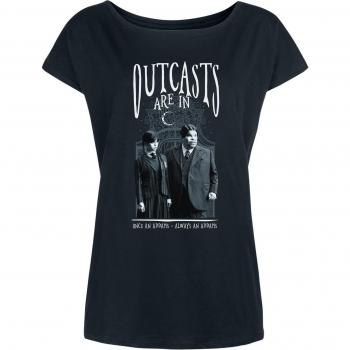 Wednesday Outcasts Are In Damen Loose Shirt schwarz
