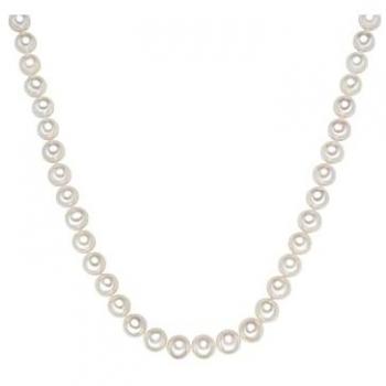 Valero Pearls Women's Freshwater Pearl Necklace - White Sterling Silver - 45 cm