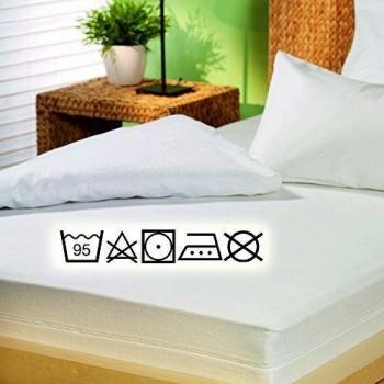 Drap-housse molleton 100 % coton blanc 160 x 200 cm