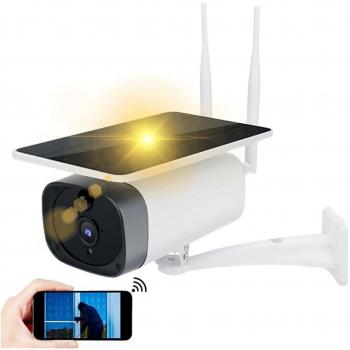 Caméra IP 1080p Wifi sans fil avec panneau solaire et alarme