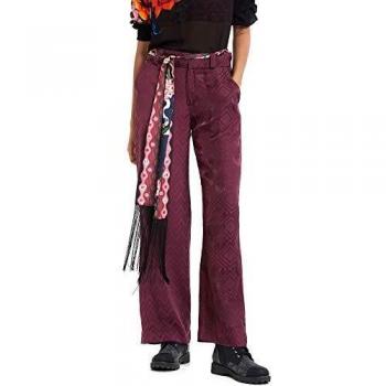 Pantalone Jaquard Verde Desigual con Foulard in Viscosa
