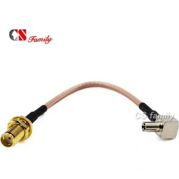 Cable coaxial pigtail SMA hembra a TS9 macho ángulo recto 1pc
