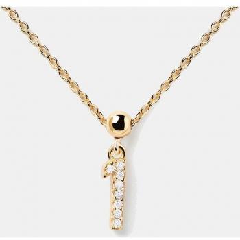 Charm PDPAOLA Nº 1 en plata con baño de oro y circonitas