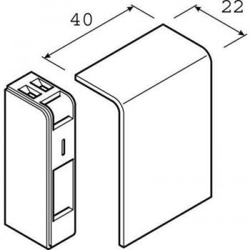 Baseboard Wireway End Cap – Cherry 55×20