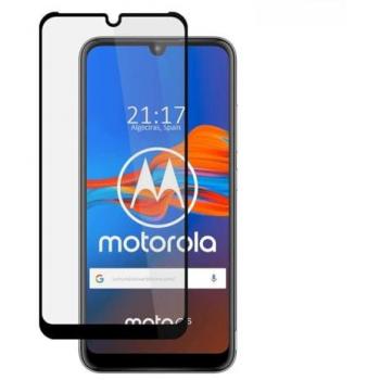 Tumundosmartphone Protector Cristal Templado Completo 5D Full Glue Negro para Motorola Moto E6 Plus