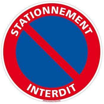 Panneau de Signalisation Stationnement Interdit - PVC 1 mm