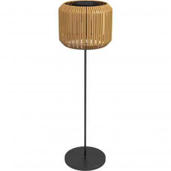Outsunny Rattan Solarlampe, Wegleuchte mit Warmweißem Licht, Wasserdichte LED Gartenleuchte mit Lichtsensor, Stehleuchte für Garten, Rasen, Stahl