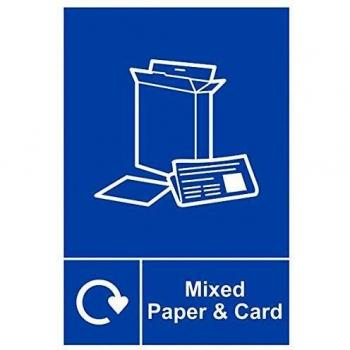 Spectrum Recycling Sign - Mixed Paper & Card 150x200mm SPT58564