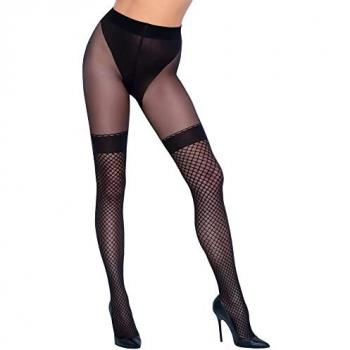 Collant Ouvert Noir Effet Résille