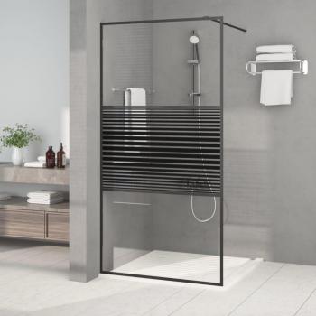 VidaXL Adjustable Walk-in Shower Wall 100x195 cm Black Frame