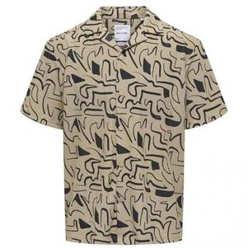 Only & Sons Kari Hemd in Beige, Relaxed Fit