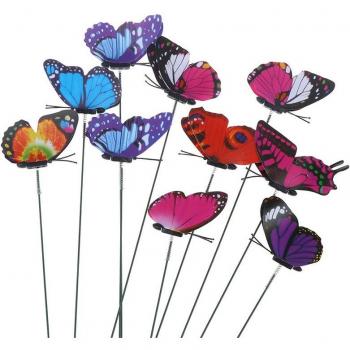 Piquets de papillons décoratifs pour pots de fleurs