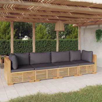 VidaXL 4 Piece Patio Lounge Set with Cushions Teak