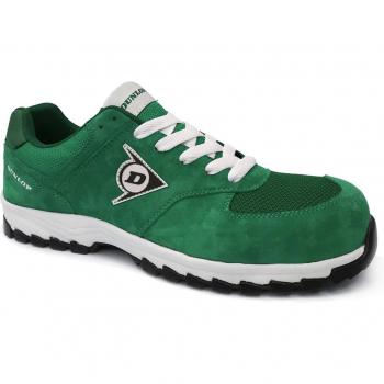 DUNLOP Zapato de Seguridad S3 Flying Arrow Verde en Piel de Ante y Mesh