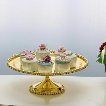 12-Inch Silver-Plated Metal Cake and Fruit Stand