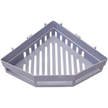 Étagère d'angle en plastique pour salle de bain avec double ventouse