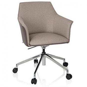 Chaise de bureau AREZZO tissu / similicuir beige / macchiato