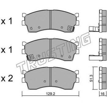 Set di pastiglie freno TRUSTING 528.0