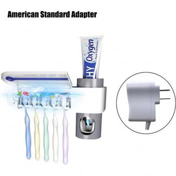 Wall-Mounted UV Toothbrush Sterilizer with Toothpaste Storage