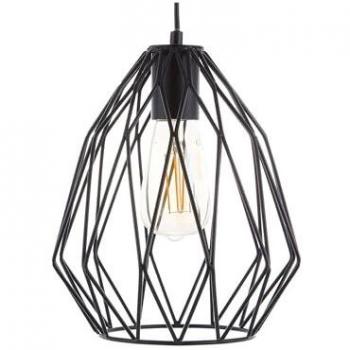 Lampada a 1 Luce con Paralume in Filo Metallico Nero Traforato