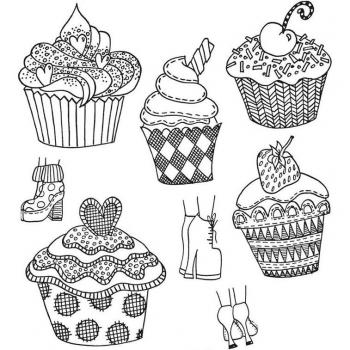 7x8.5 Inch Eat Me Transparent Silicone Stamps for Cupcake Desserts - 30 Designs