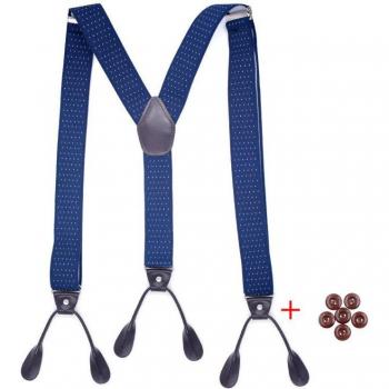 Leather Trimmed Y-Back Suspenders for Men and Women