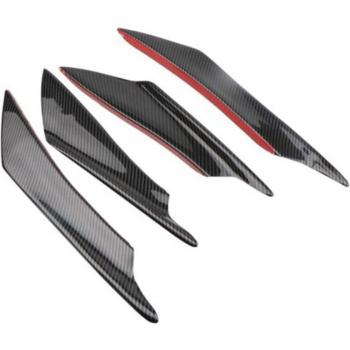 4PCS Carbon Fiber Style Car Bumper Canard Splitter Diffuser Lip