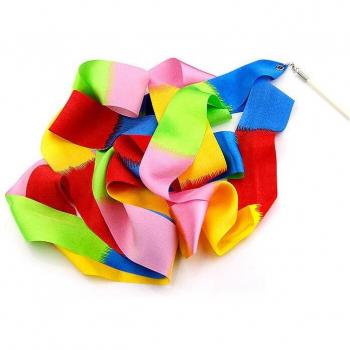1 Piece 4M Rainbow Color Dance Ribbon for Rhythmic Gymnastics