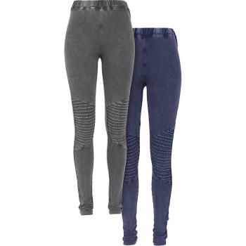 Urban Classics Damen‑Leggings – Prepack Jeans‑Jersey, 2‑Pack, XS–5XL, Grau/Blau