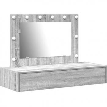 LED Lighting Velvet Grey Dressing Table – Wall Hanging (Vidaxl)