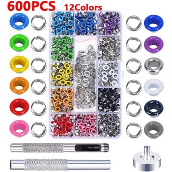 Grommet Rings Set with Punch Tool - 300/360/500/600 Sets