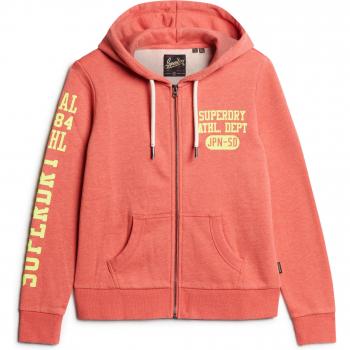 Sudadera con capucha Superdry Super Athletic Graphic Full Zip naranja amarilla mujer