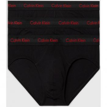 Calvino Nero con Logo Rosso Pompiato 3 Pacchetti