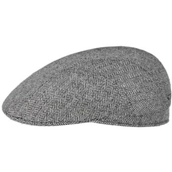 Herringbone UV-Seidenfahrer Flachmütze von Stetson Schwarz-Weiß 57 cm Herren