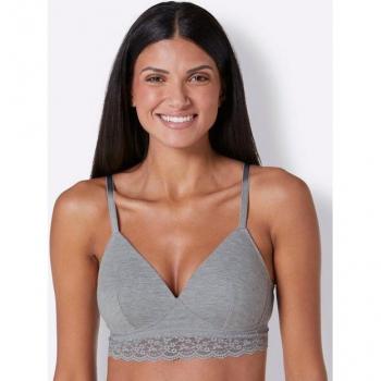 Soutien-gorge à coques sans armatures « Gris Clair Chiné + Blanc 105 »