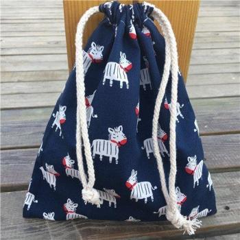 Bolsa Estampada Cordón Burro Azul Marina 1 Pieza YILE