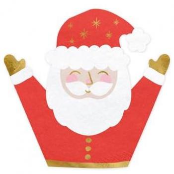 Festliche Servietten mit Weihnachtsmann