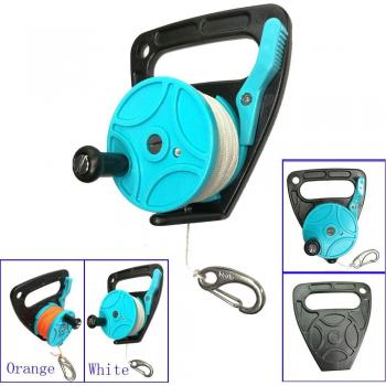 46m Scuba Diving Diver Wreck Reel with Handle and 316 Stainless Steel Snap Hook