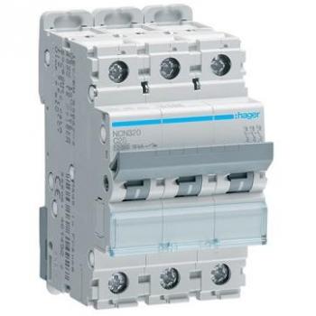Hager Leitungsschutzschalter 3pol., C-20A, 10kA, 3M NCN320