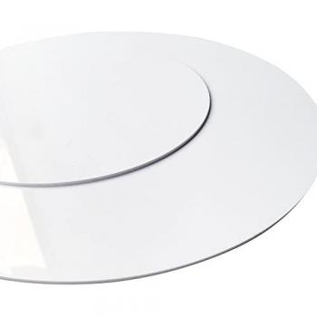Plaque PVC rigide blanche 1,5 mm – format rond Ø 800 mm – découpe personnalisée