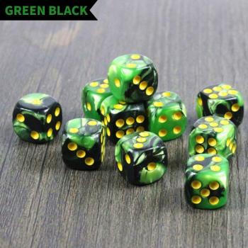 10pcs 16mm Acrylic Round Corner D6 Game Dice