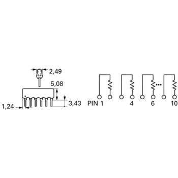 Bourns 4606X-102-103LF Resistor Network 10 kΩ SIP-6 Through-Hole 0.3 W
